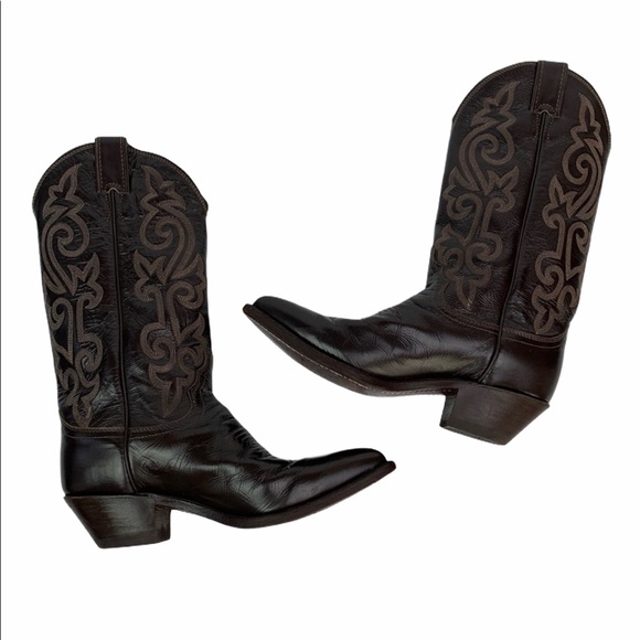 JUSTIN Mens Gabriel Cowboy Western Leather Boots Size 6.5 - Picture 11 of 15